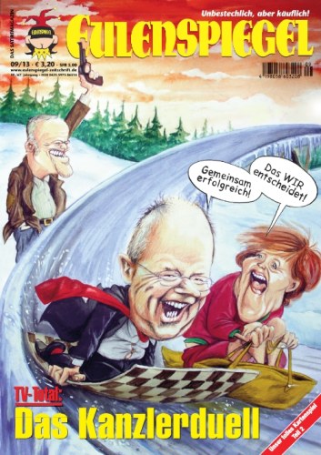 Eulenspiegel Magasin Tyskland 2013-09 – Peer Steinbrück Angela Merkel Gregor Gysi – Originaludgave