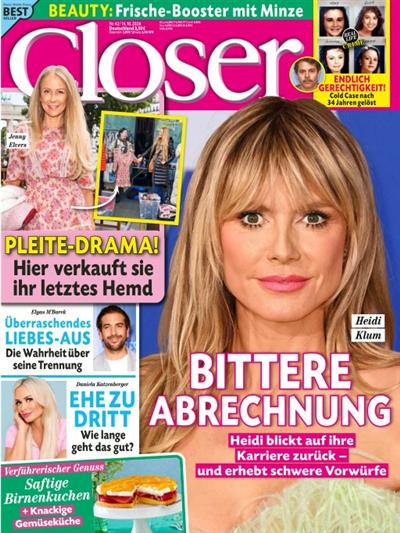Closer Lehti Saksa 2026-42 – Heidi Klum Jenny Elvers Elyas M'Barek Daniela Katzenberger – Alkuperäinen painos