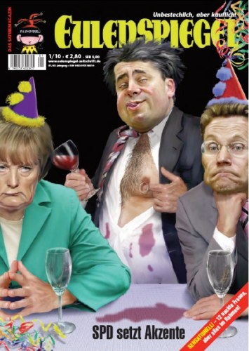 Eulenspiegel Magasin Tyskland 2010-01 – Sigmar Gabriel Angela Merkel Guido Westerwelle – Originaludgave