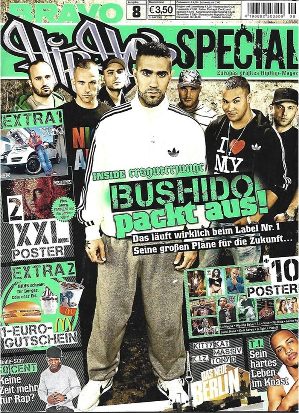 Bravo Hip Hop Magazine Germany 2009-08 – Bushido Eminem 50 Cent Lil Wayne T.I. – Original Print Issue