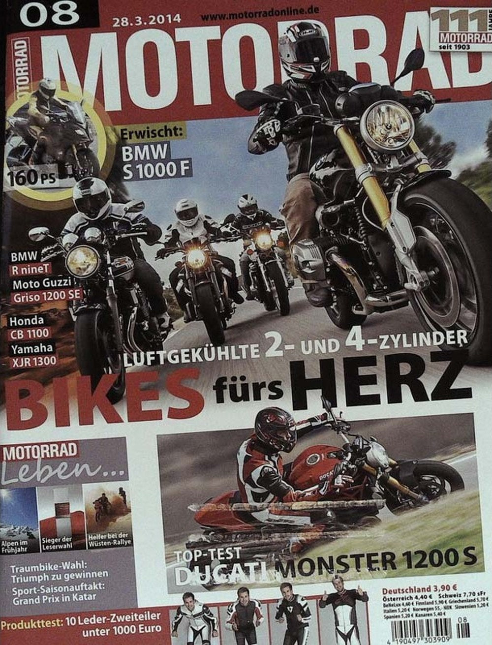 Motorrad Tijdschrift Duitsland 2014-08 Originele uitgave