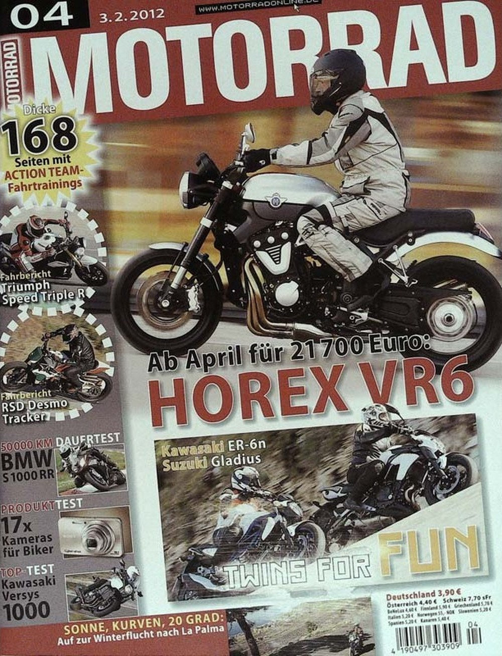 Motorrad Tijdschrift Duitsland 2012-04 Originele uitgave