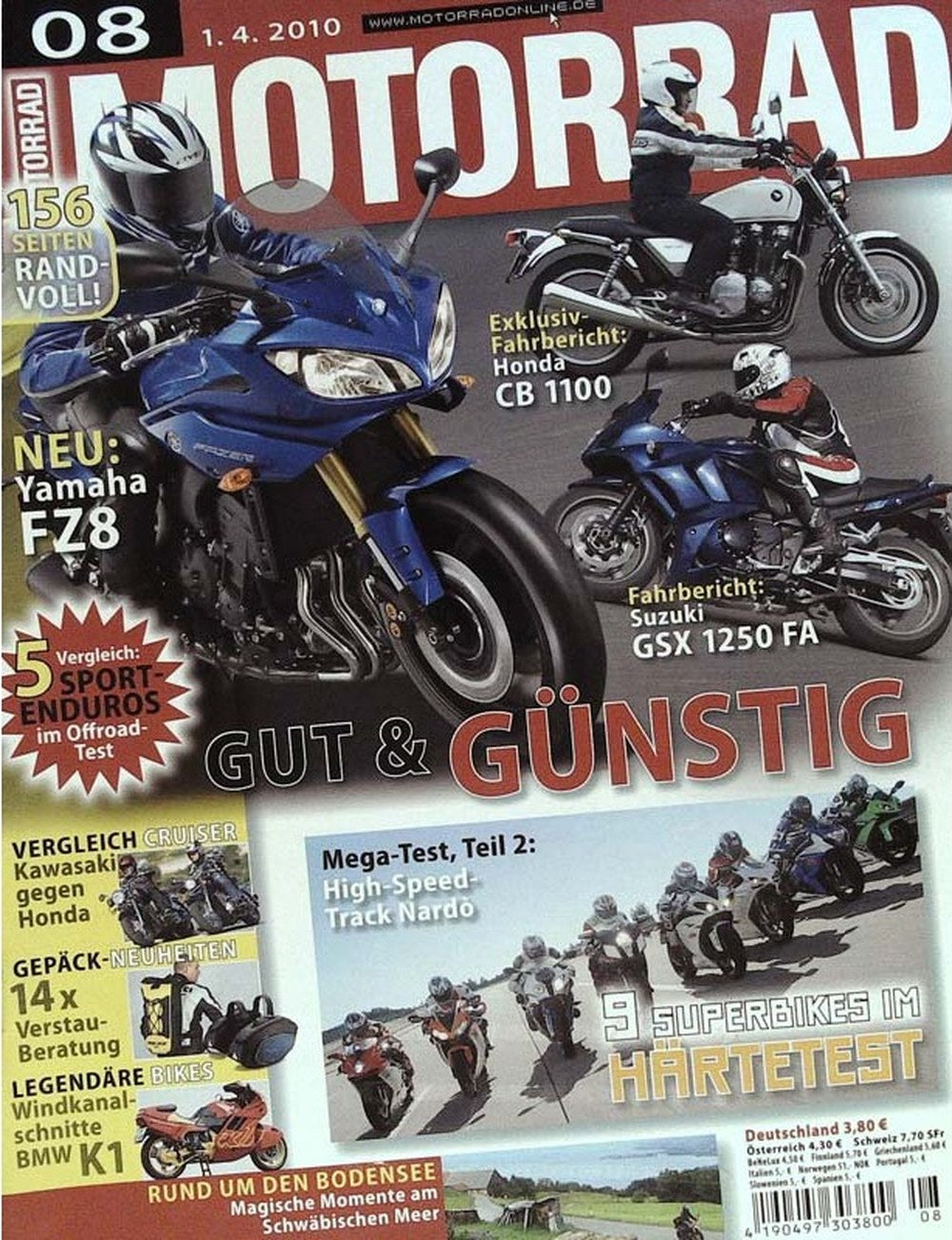 Motorrad Tijdschrift Duitsland 2010-08 Originele uitgave
