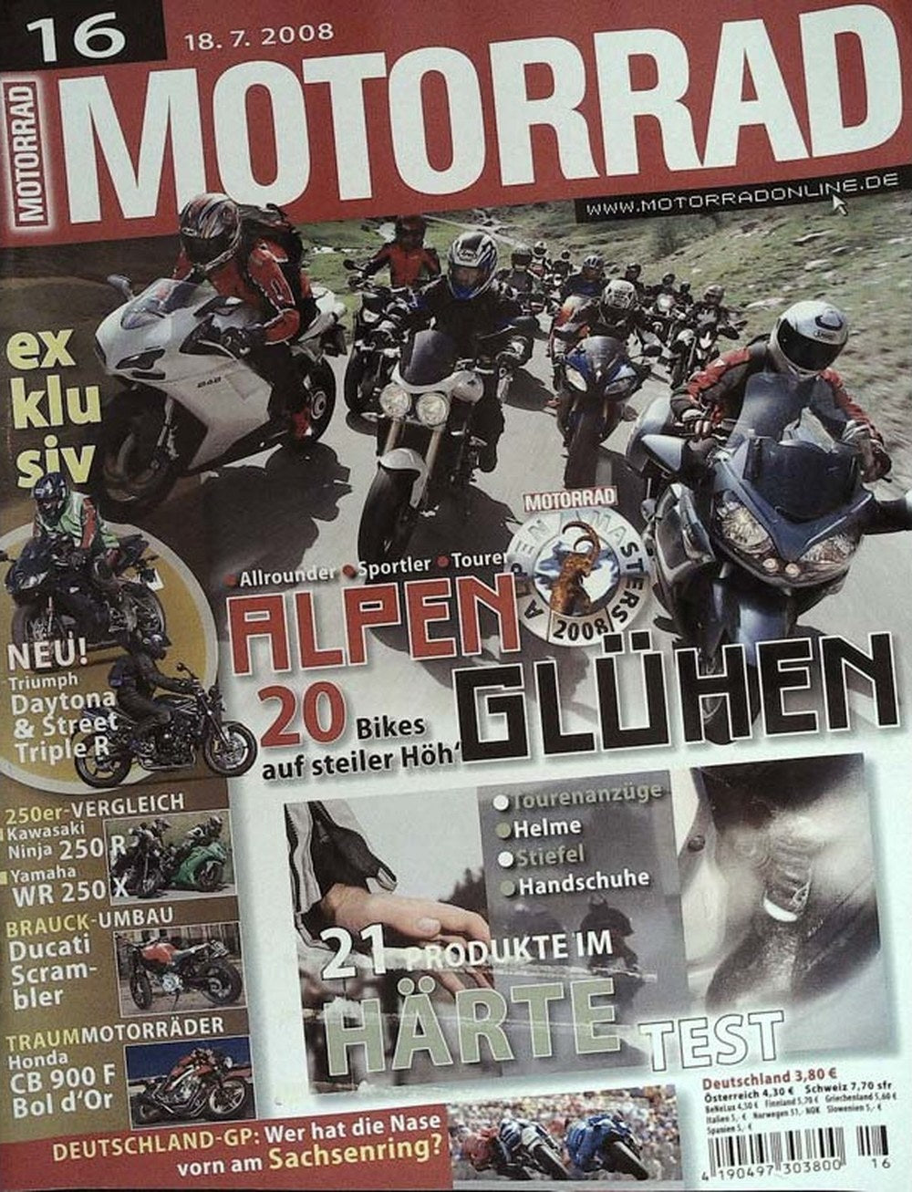 Motorrad Tijdschrift Duitsland 2008-16 Originele uitgave