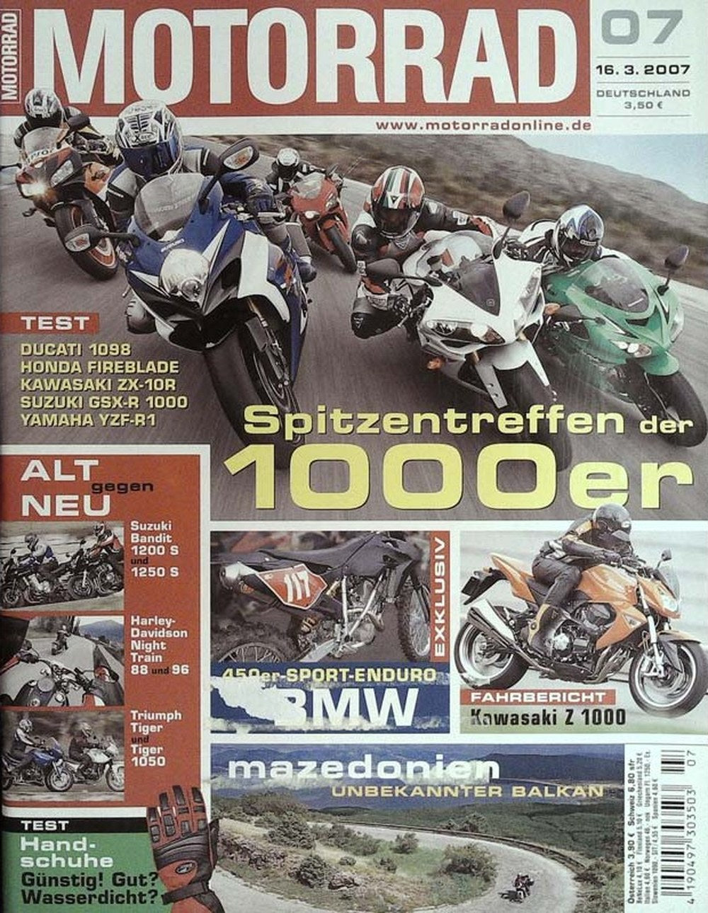 Motorrad Tijdschrift Duitsland 2007-07 Originele uitgave