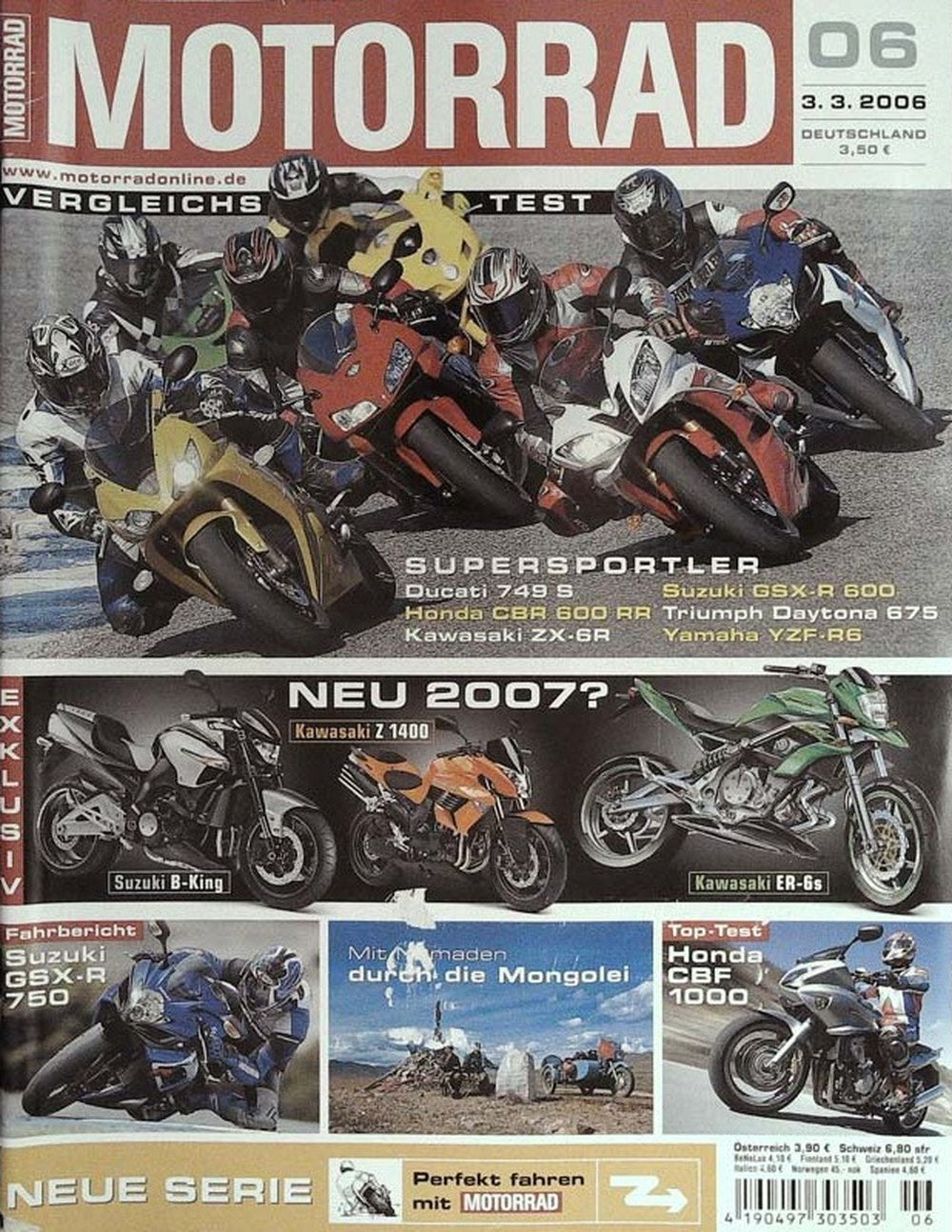 Motorrad Lehti Saksa 2006-06 Alkuperäinen painos
