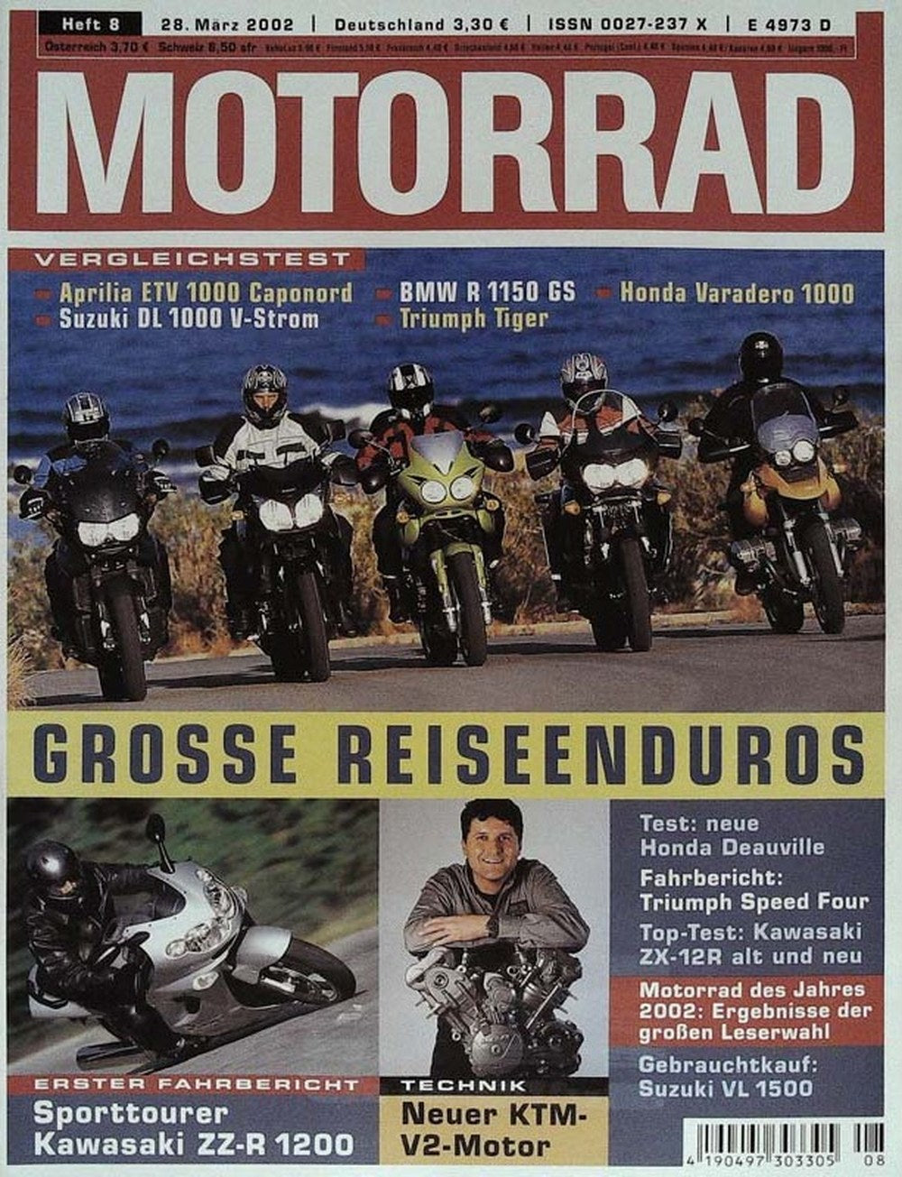 Motorrad Tijdschrift Duitsland 2002-08 Originele uitgave