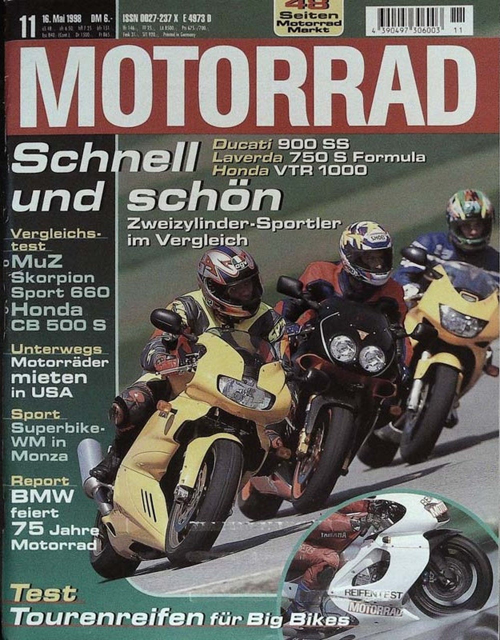 Motorrad Tijdschrift Duitsland 1998-11 Originele uitgave