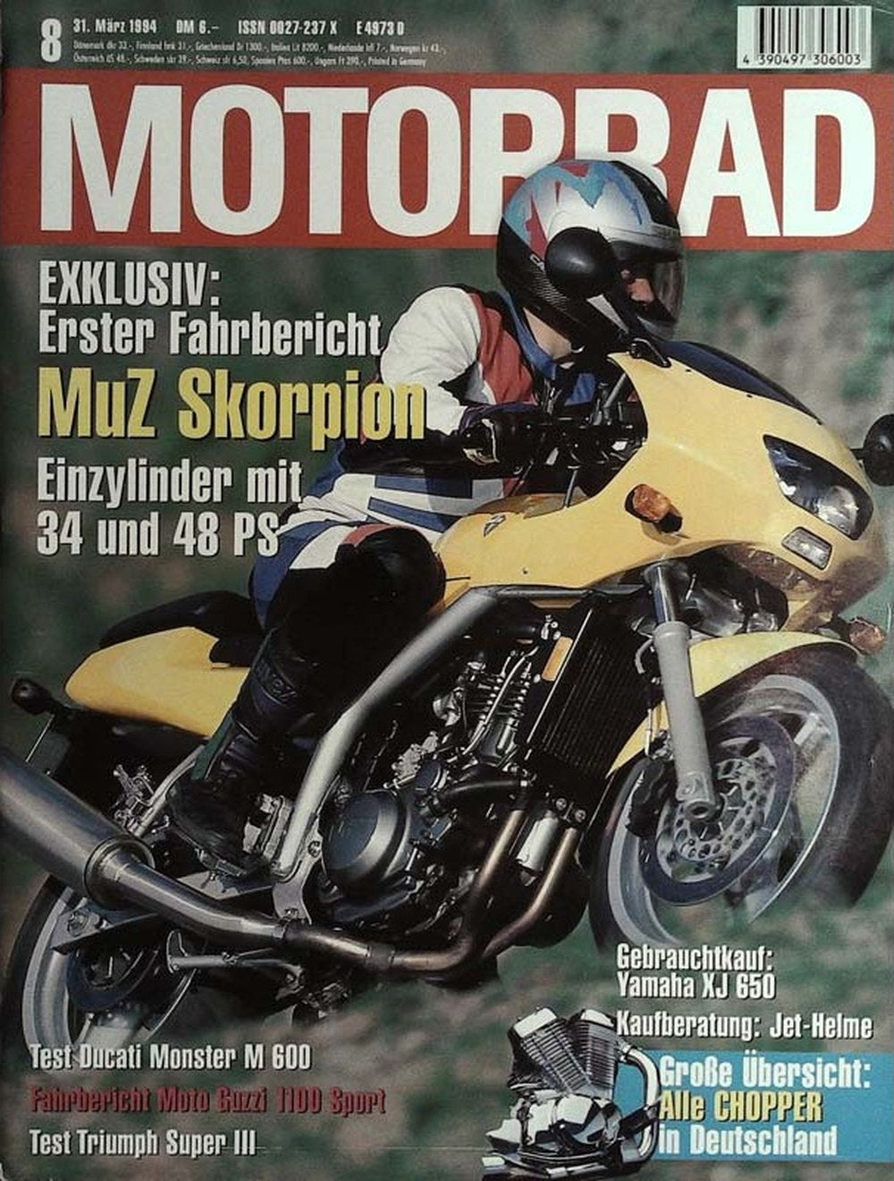 Motorrad Tijdschrift Duitsland 1994-08 Originele uitgave