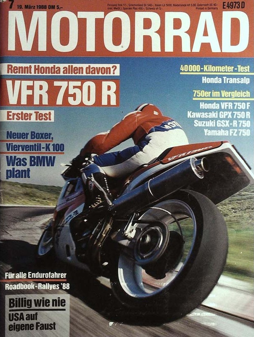 Motorrad Tijdschrift Duitsland 1988-07 Originele uitgave