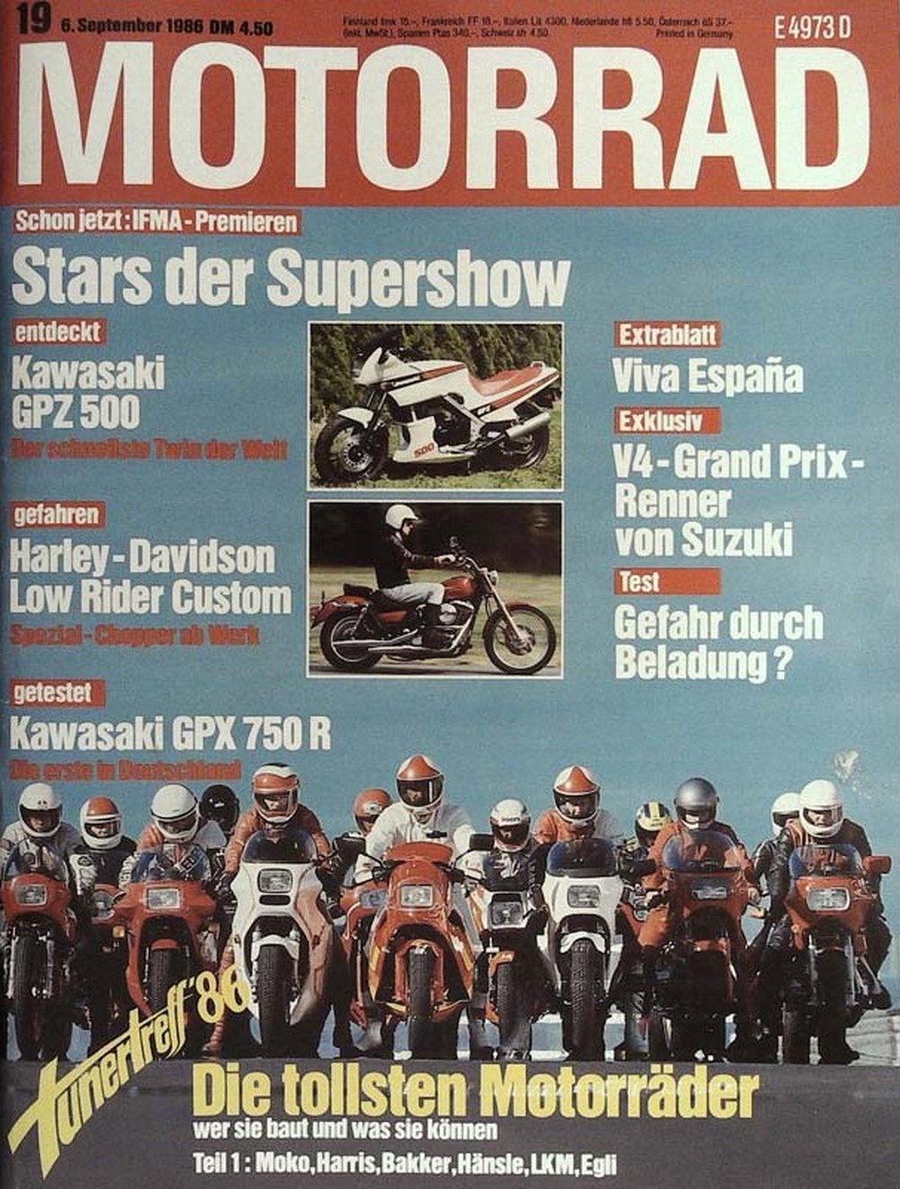 Motorrad Tijdschrift Duitsland 1986-19 – Moko Harris Bakker Hänsle LKM – Originele uitgave