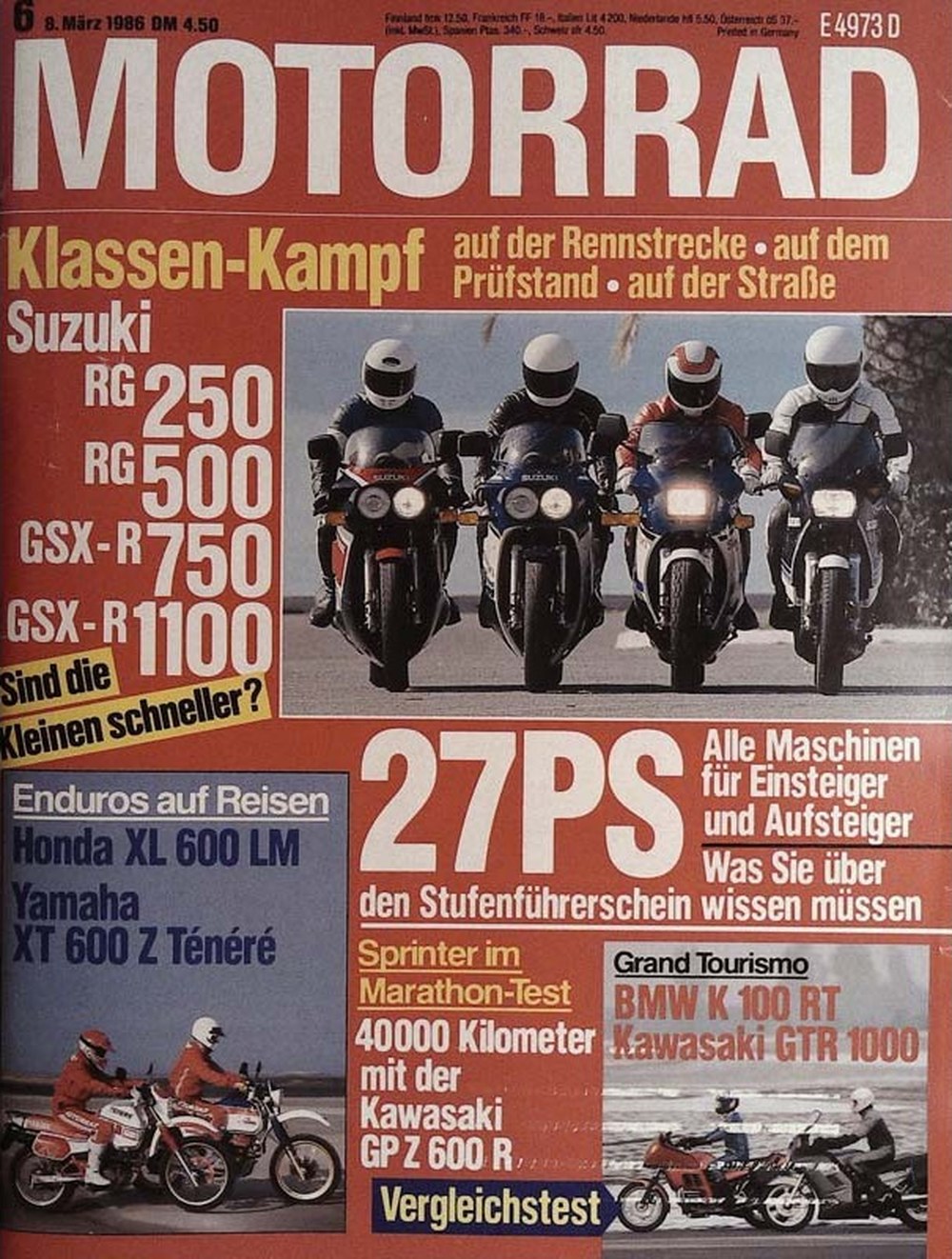 Motorrad Revista Alemania 1986-06 Edición original