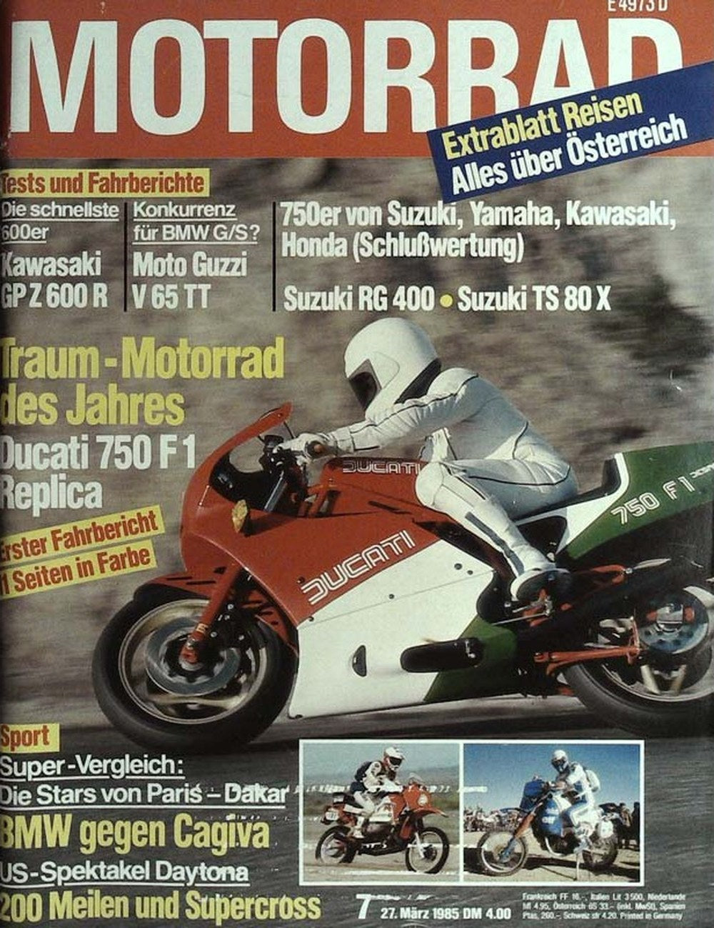 Motorrad Lehti Saksa 1985-07 Alkuperäinen painos