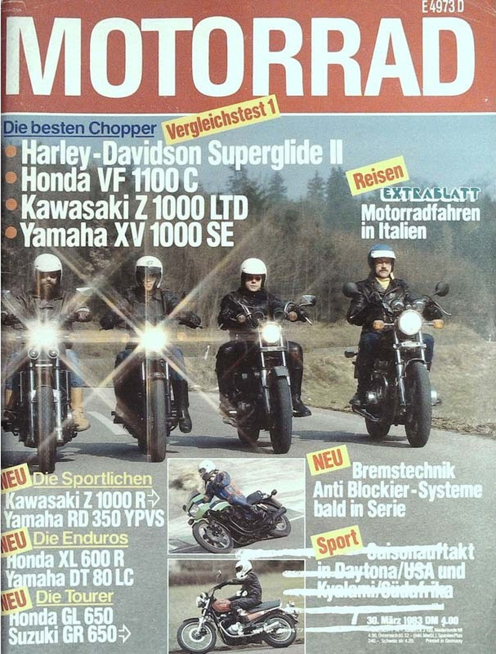 Motorrad Magazin Deutschland 1983-07 Chopper-Vergleichstest Harley-Davidson Superglide II Honda VF 1100 C