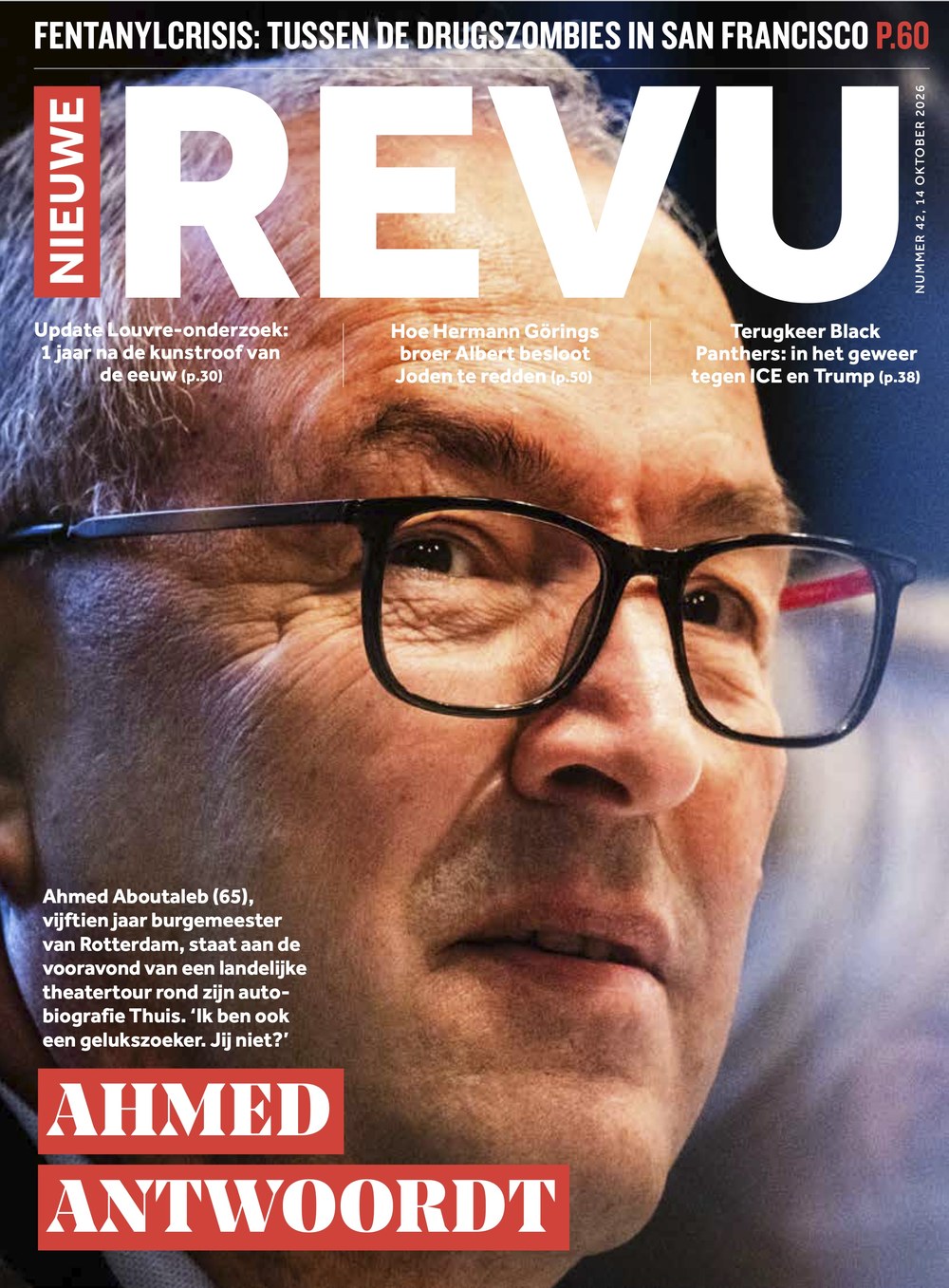 Nieuwe Revu Lehti Alankomaat 2026-42 – Ahmed Aboutaleb Black Panthers – Alkuperäinen painos