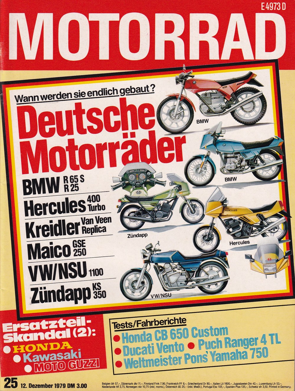 Motorrad Tijdschrift Duitsland 1979-25 Originele uitgave