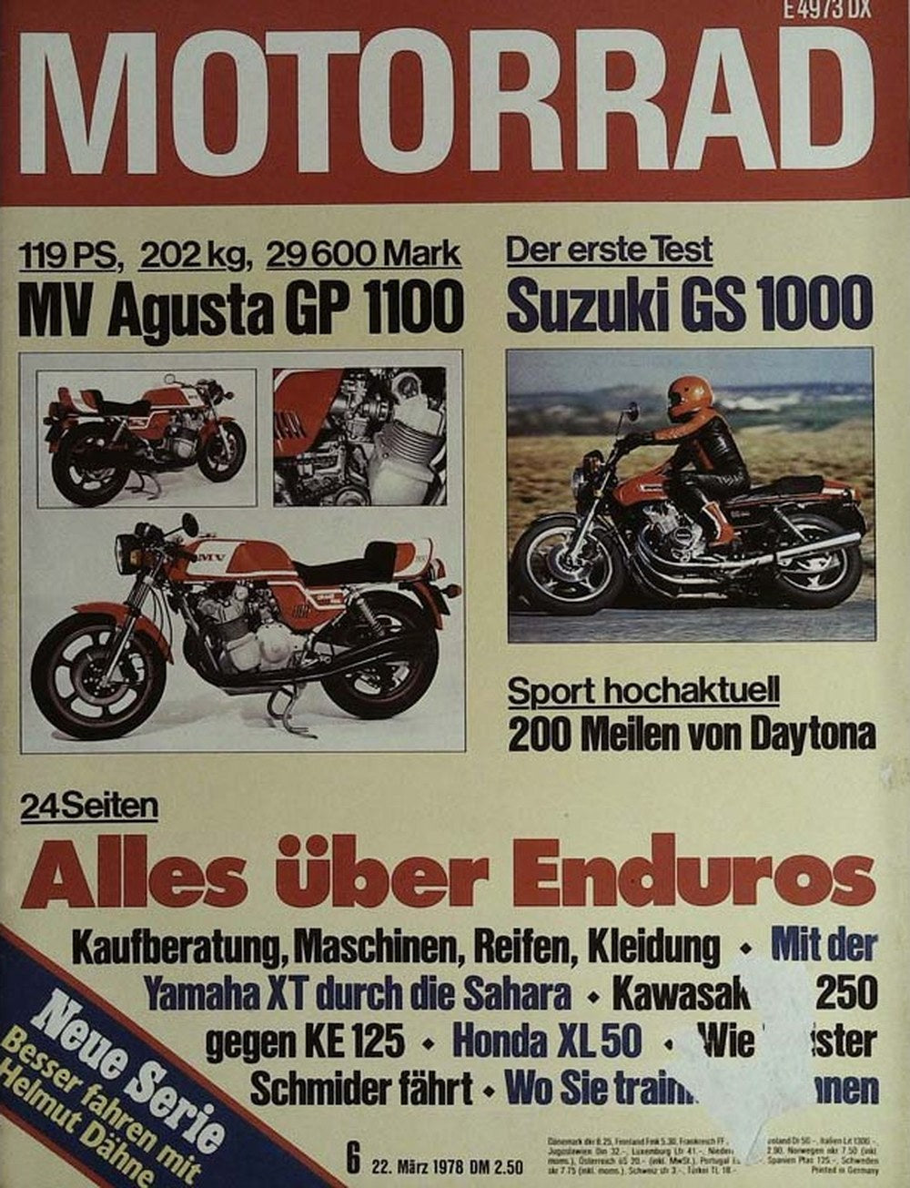 Motorrad Revista Alemanha 1978-06 – Helmut Dähne – Edição original