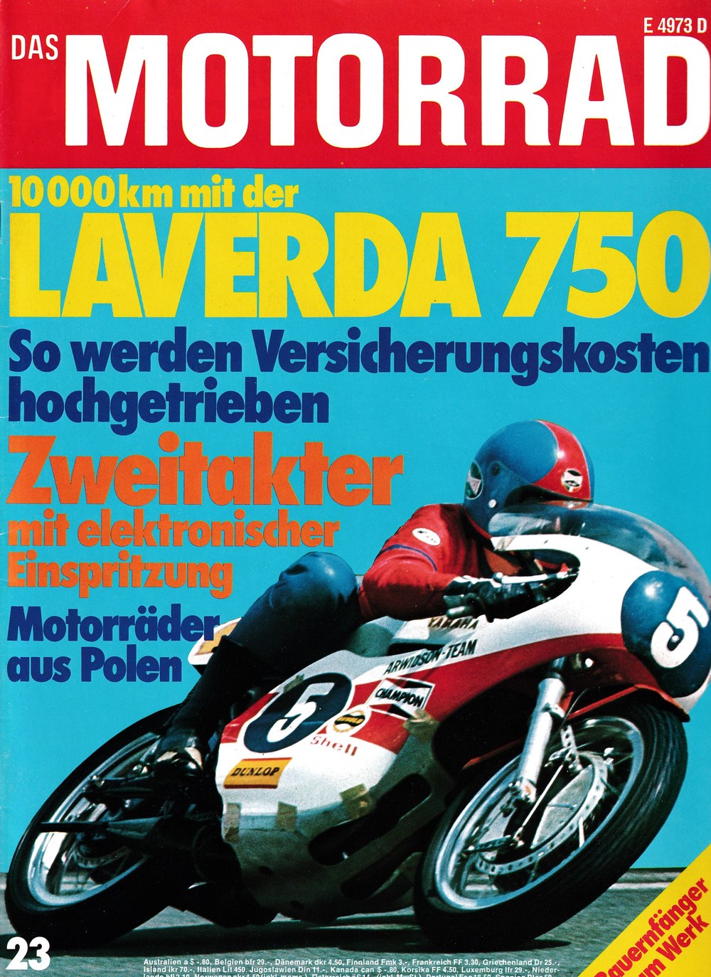 Motorrad Magasin Tyskland 1973-23 Originalutgåva