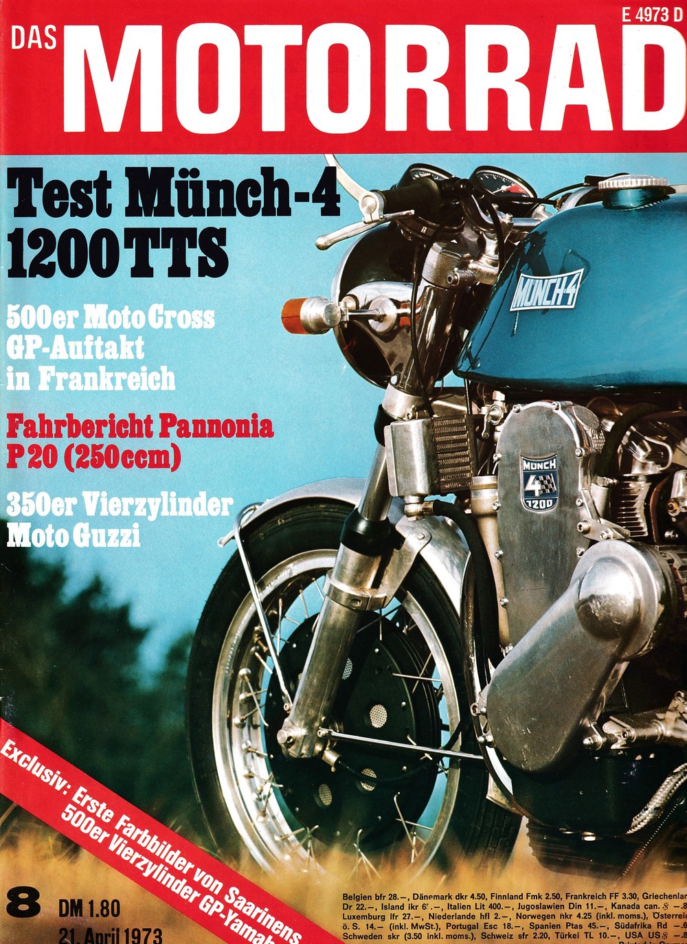Motorrad Lehti Saksa 1973-08 Alkuperäinen painos