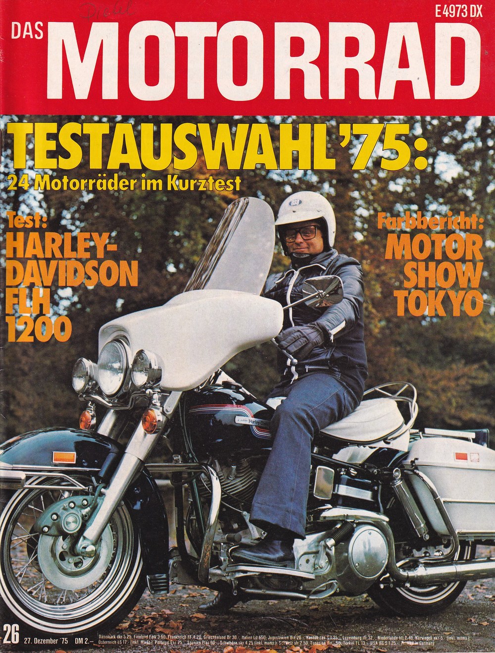 Motorrad Lehti Saksa 1975-26 Alkuperäinen painos