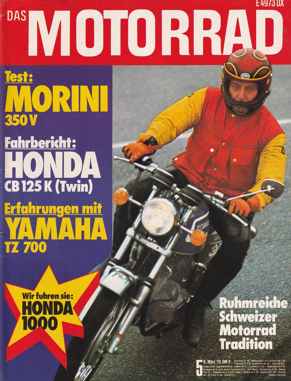 Motorrad Revista Alemania 1975-05 Edición original