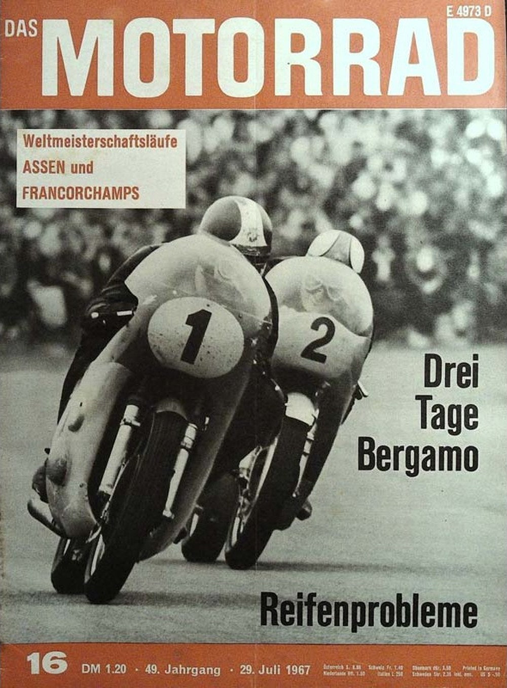 Motorrad Tijdschrift Duitsland 1967-16 – Giacomo Agostini Mike Hailwood – Originele uitgave