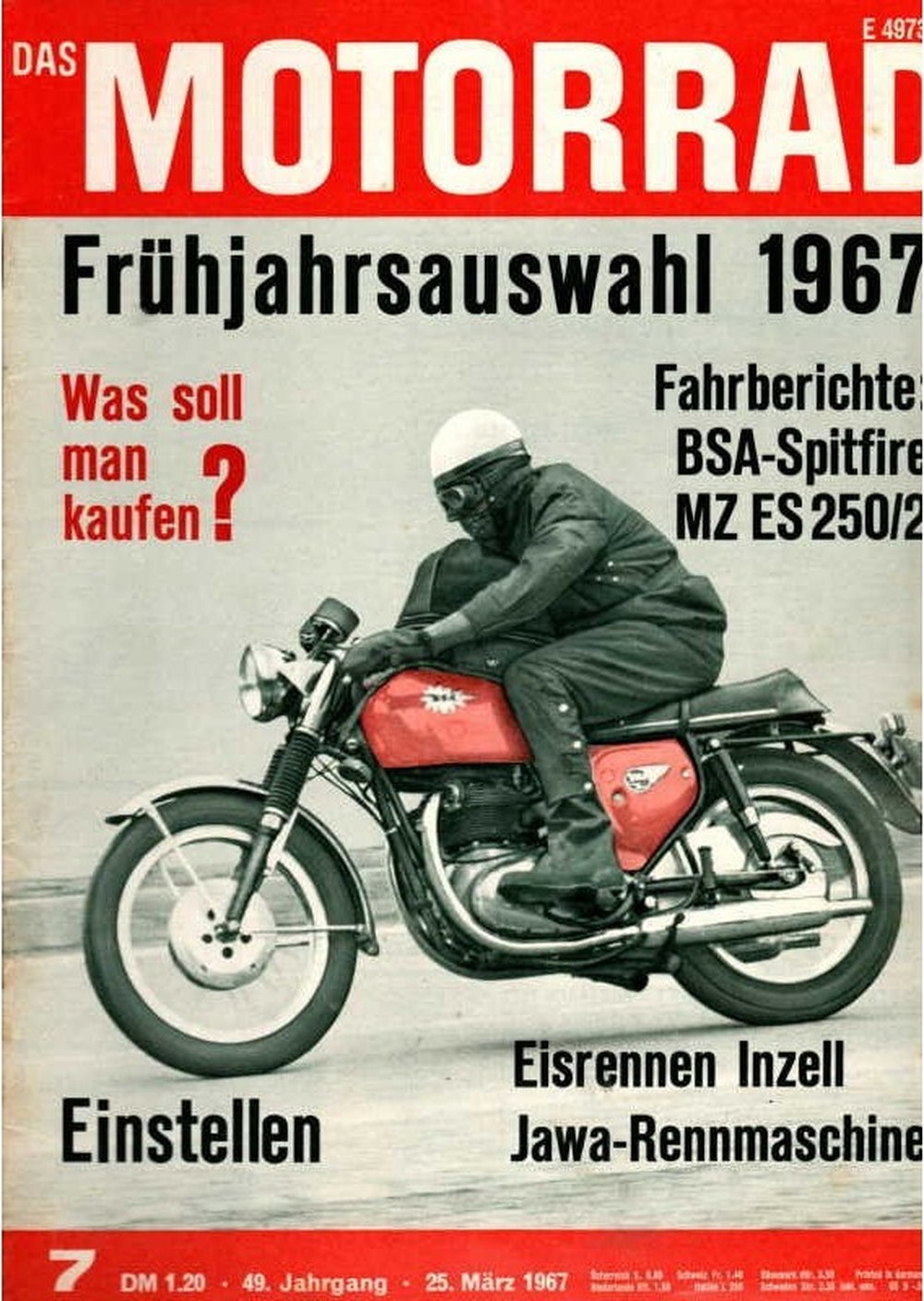 Motorrad Lehti Saksa 1967-07 Alkuperäinen painos