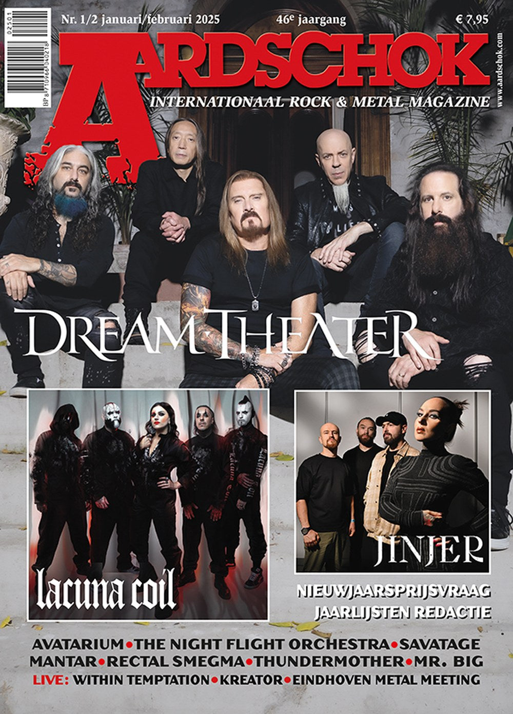 Aardschok Tijdschrift Nederland 2025-02 – Dream Theater Lacuna Coil Jinjer Avatarium The Night Flight Orchestra – Originele uitgave