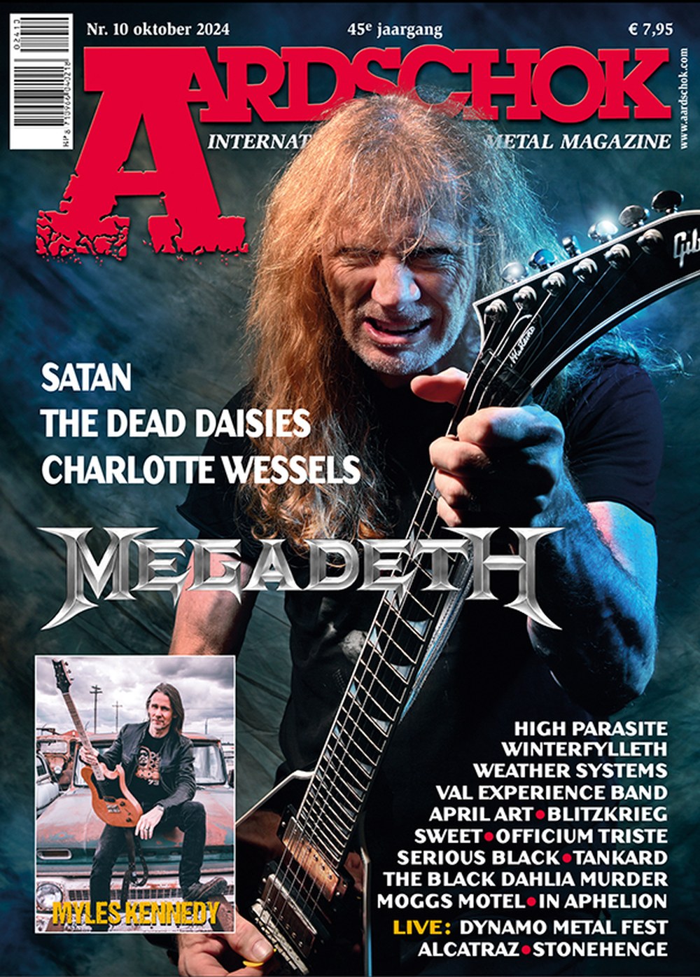 Aardschok Tijdschrift Nederland 2024-10 – Dave Mustaine Myles Kennedy Charlotte Wessels Megadeth Satan – Originele uitgave