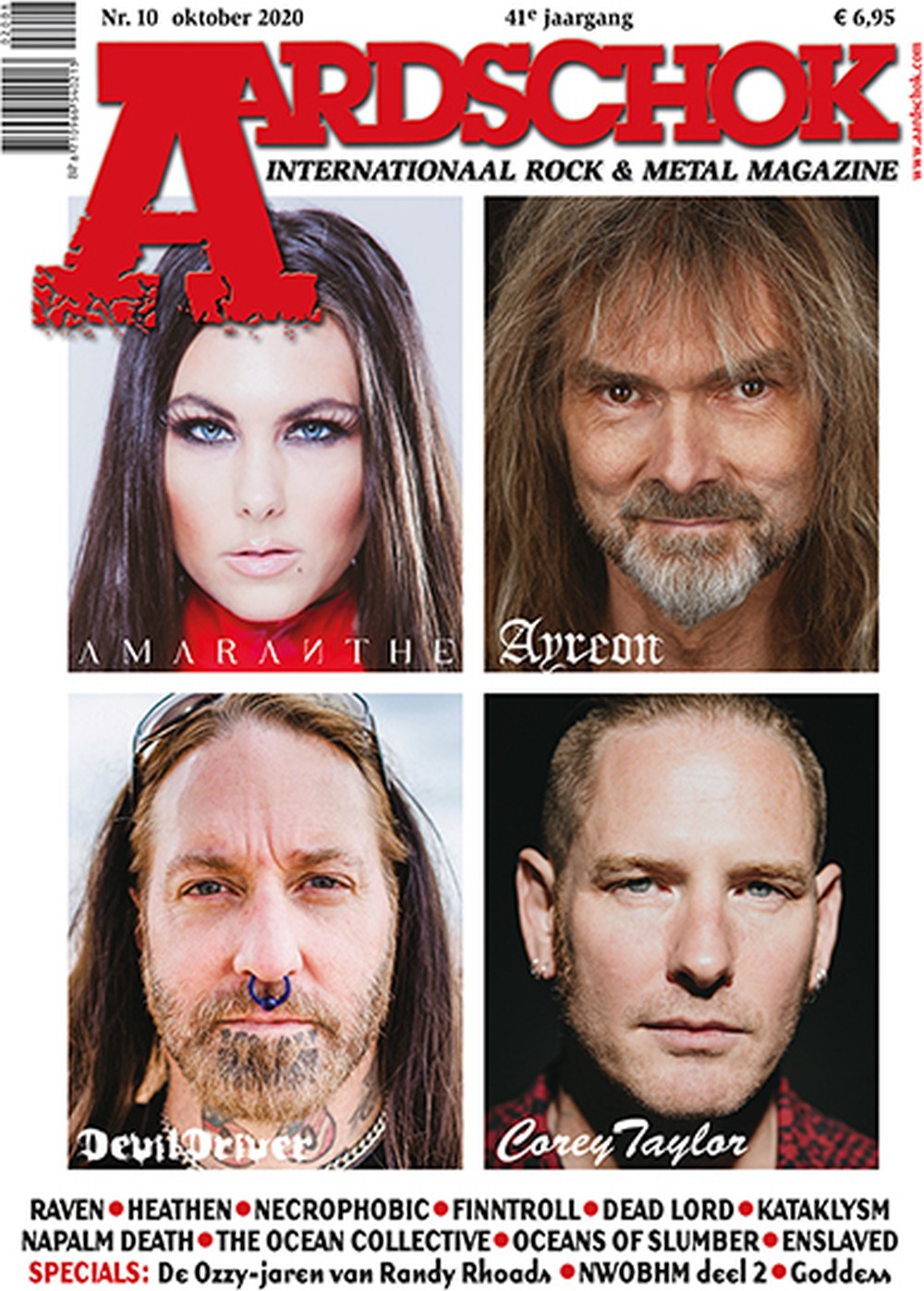 Aardschok Magasin Nederlandene 2020-10 – Amaranthe Ayreon DevilDriver Corey Taylor Raven – Originaludgave