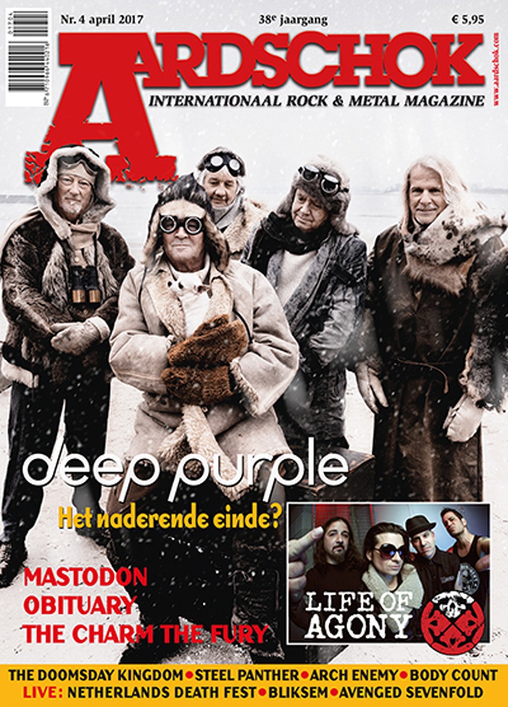 Aardschok Tijdschrift Nederland 2017-04 – Deep Purple Life Of Agony Mastodon Obituary The Charm The Fury – Originele uitgave