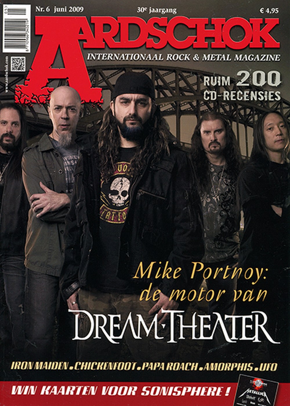 Aardschok Tijdschrift Nederland 2009-06 – Mike Portnoy Jordan Rudess John Petrucci James LaBrie John Myung – Originele uitgave