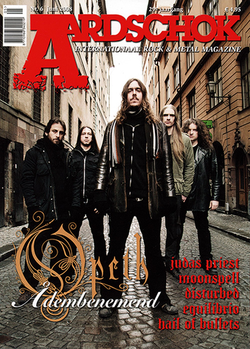 Aardschok Tijdschrift Nederland 2008-06 – Opeth Judas Priest Moonspell Disturbed Equilibrio – Originele uitgave