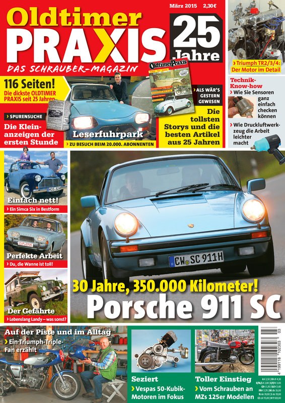 Oldtimer Praxis Magazine Germany 2015-03 Original Print Issue