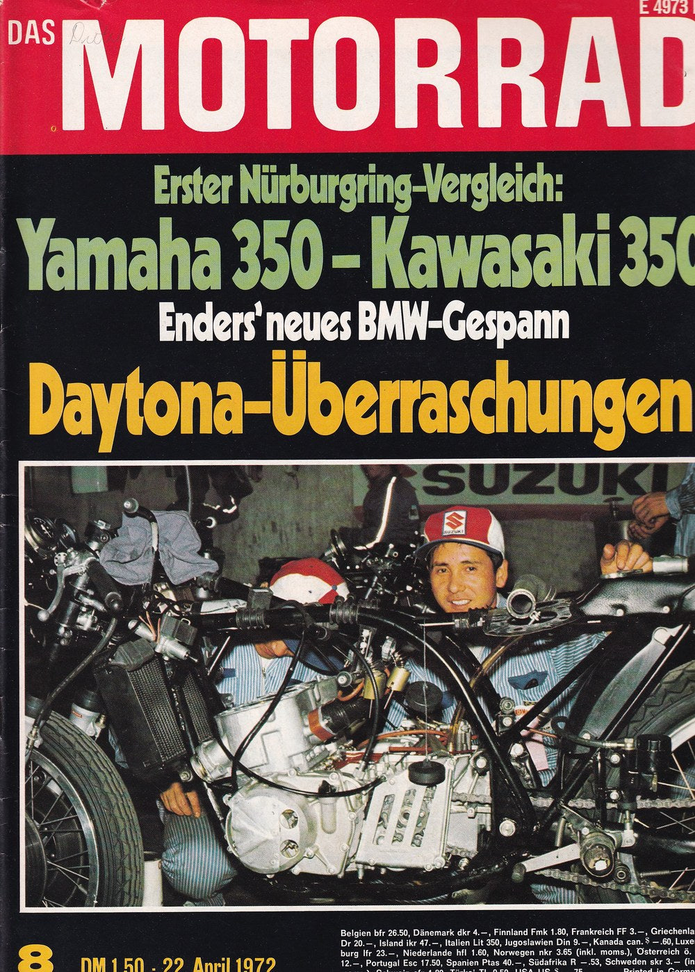 Motorrad Magazine Germany 1972-08 Original Print Issue