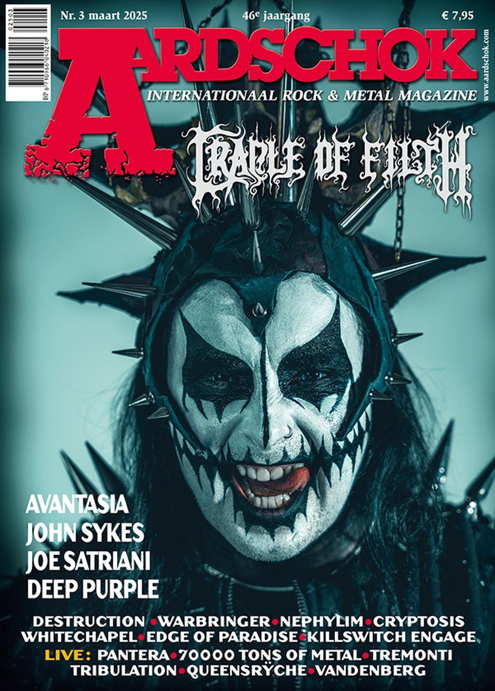 Aardschok Magasin Nederländerna 2025-03 – Cradle Of Filth Avantasia John Sykes Joe Satriani Deep Purple – Originalutgåva