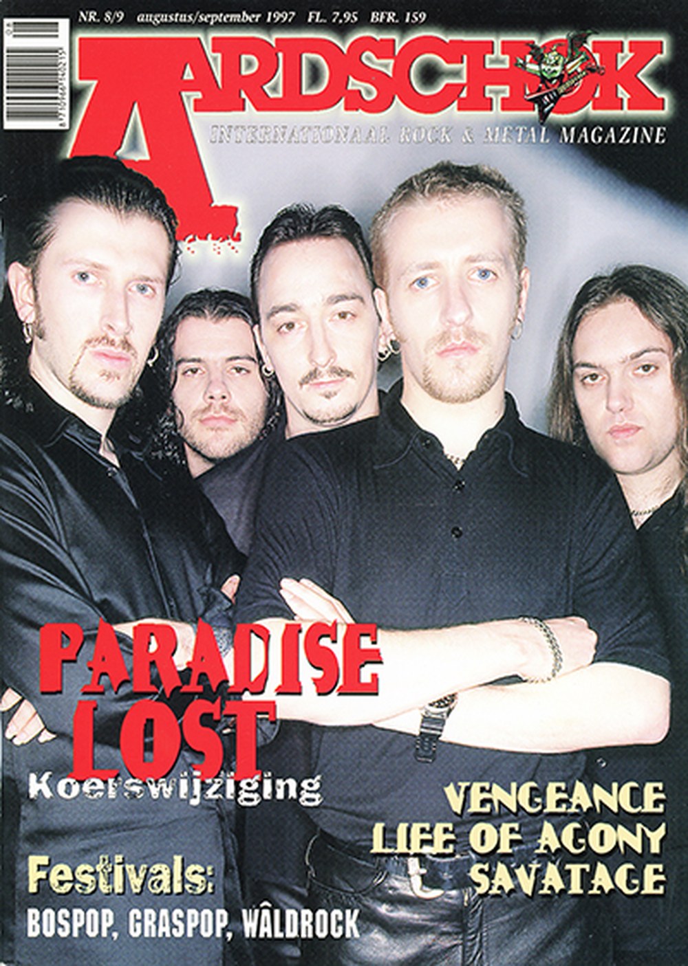 Aardschok Revista Países Baixos 1997-09 – Paradise Lost Vengeance Life Of Agony Savatage – Edição original