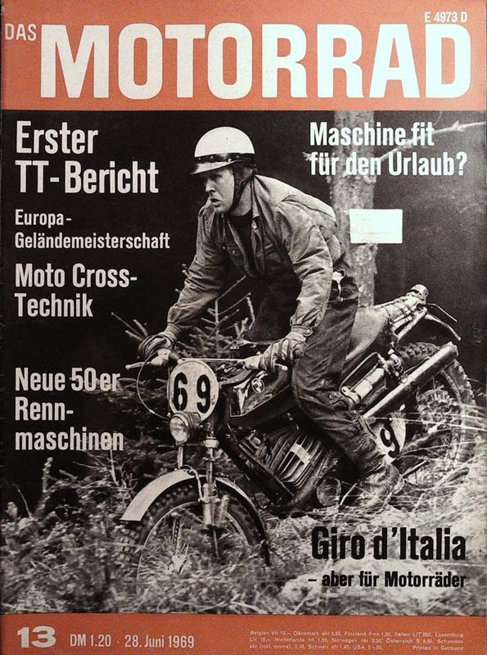 Motorrad Magazine Germany 1969-13 Original Print Issue