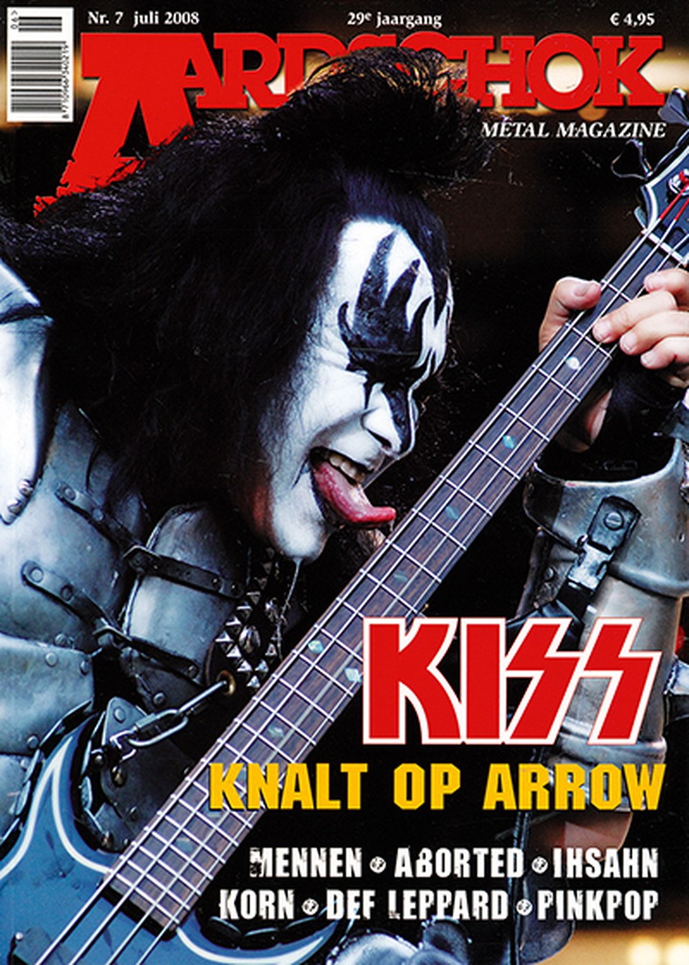 Aardschok Revista Países Baixos 2008-07 – Gene Simmons Mennen Ihsahn KISS Aborted – Edição original