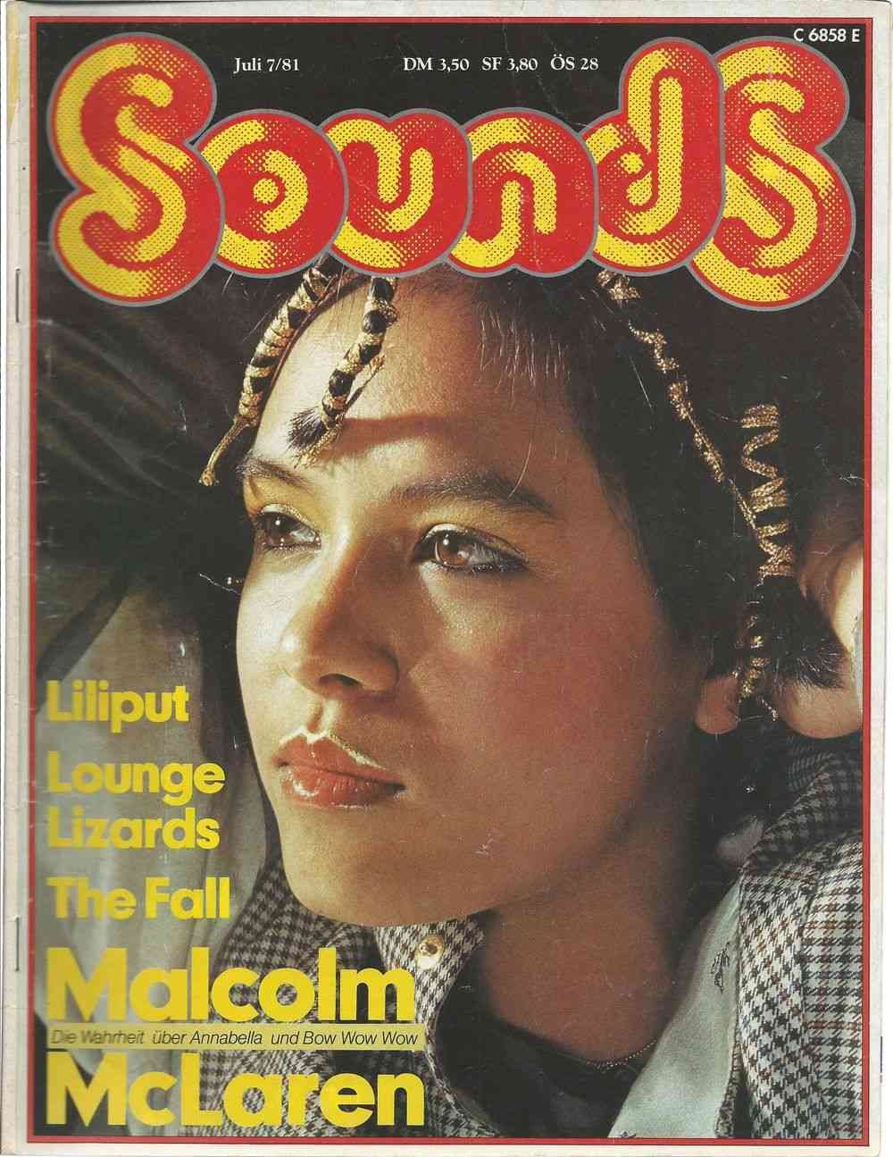 Sounds Magazine Allemagne 1981-07 – Annabella Lwin Malcolm McLaren Liliput Lounge Lizards The Fall – Édition originale