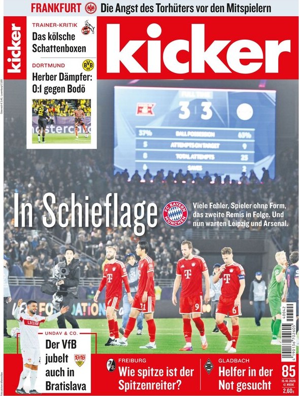 Kicker Magazine Allemagne 2026-85 – FC Bayern München VfB Stuttgart SC Freiburg Borussia Mönchengladbach Eintracht Frankfurt – Édition originale
