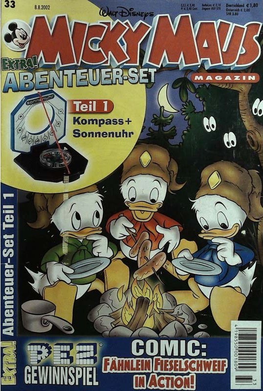 Micky Maus Magazine Allemagne 2002-33 – Huey Duck Dewey Duck Louie Duck Fähnlein Fieselschweif – Édition originale