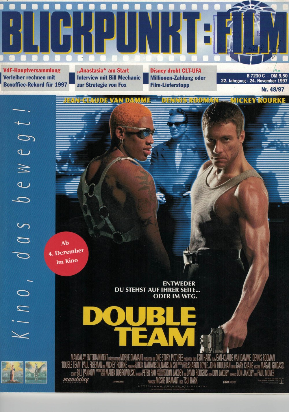 Blickpunkt Film Rivista Germania 1997-48 – Dennis Rodman Jean-Claude Van Damme Mickey Rourke – Edizione originale