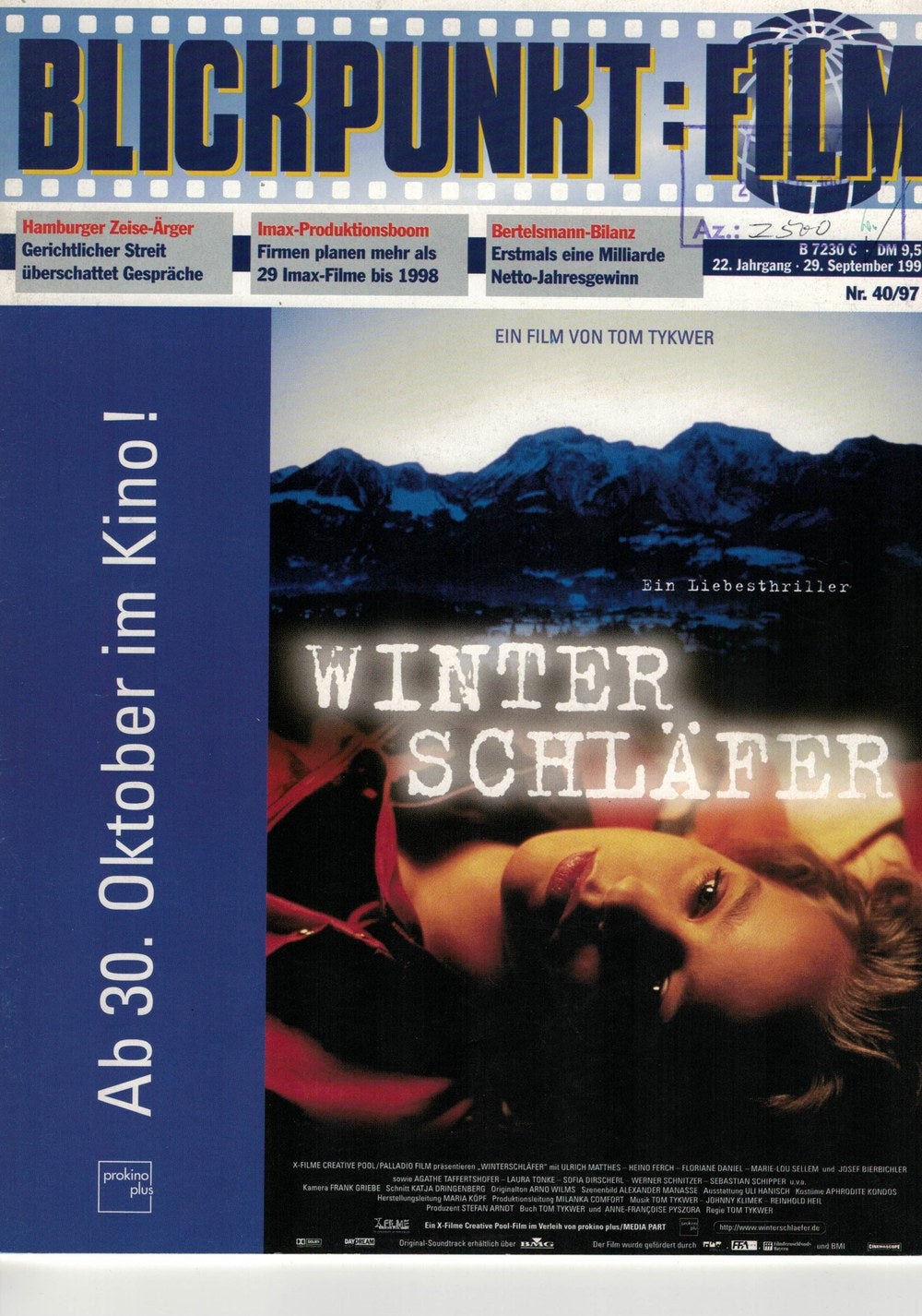 Blickpunkt Film Magazine Allemagne 1997-40 Édition originale
