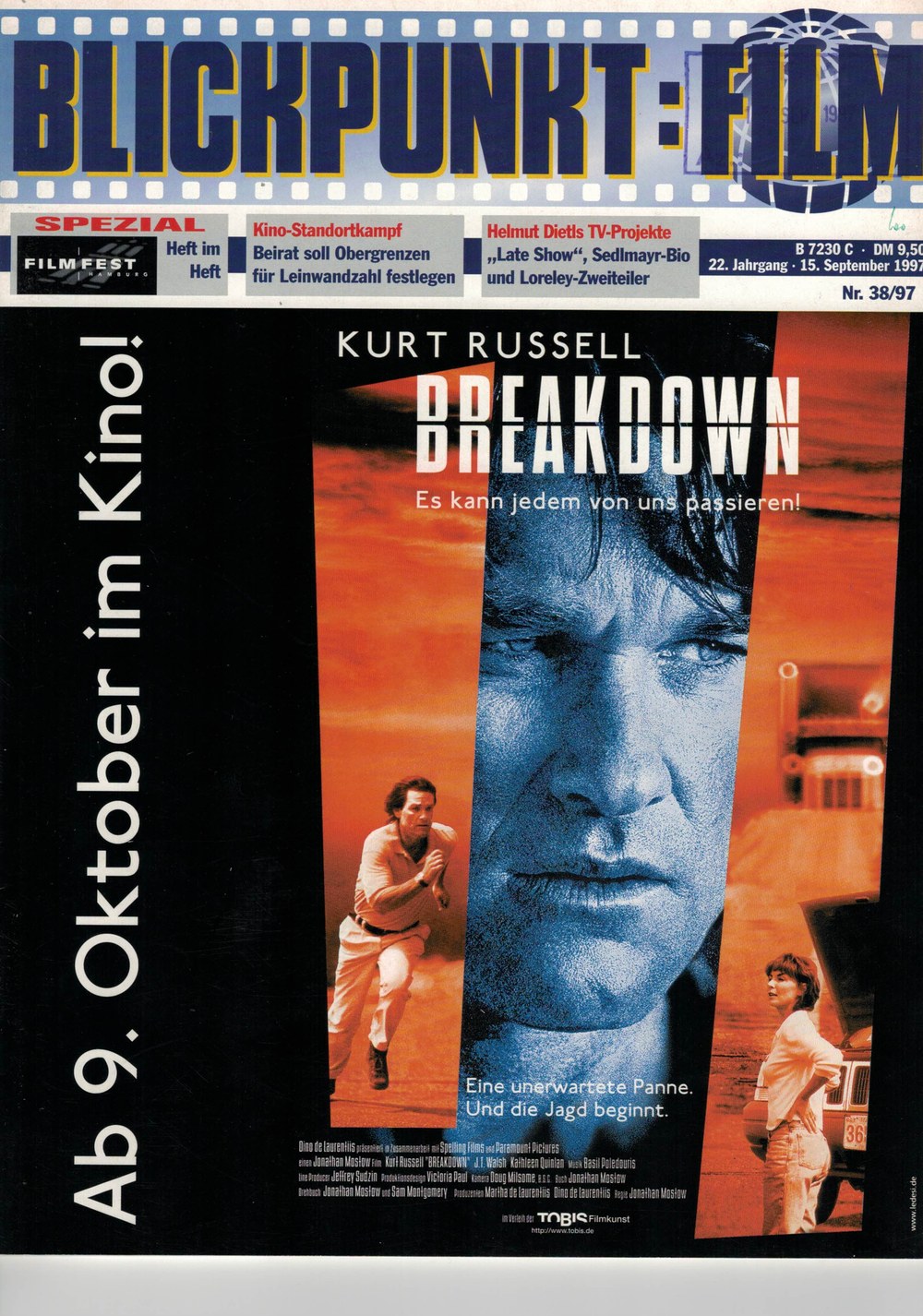 Blickpunkt Film Rivista Germania 1997-38 – Kurt Russell Helmut Dietl – Edizione originale