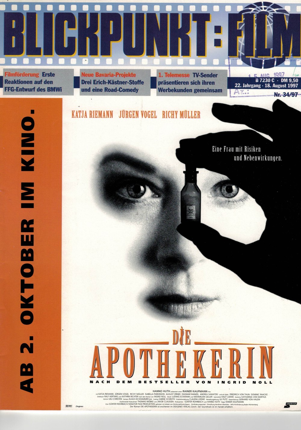 Blickpunkt Film Rivista Germania 1997-34 – Katja Riemann Jürgen Vogel Richy Müller – Edizione originale