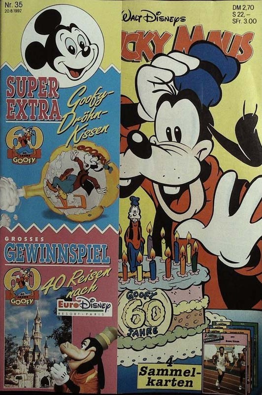 Micky Maus Tijdschrift Duitsland 1992-35 – Goofy Mickey Mouse – Originele uitgave