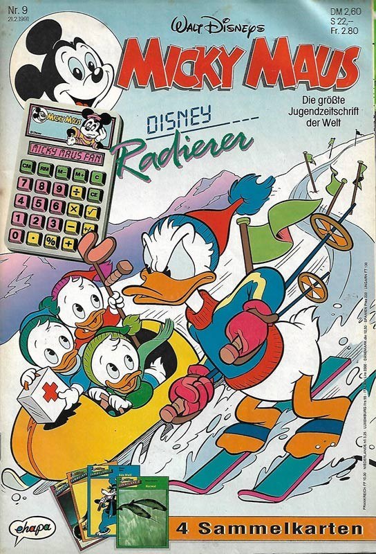 Micky Maus Magasin Tyskland 1991-09 – Donald Duck Huey Dewey Louie – Originalutgåva