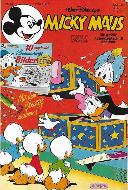 Micky Maus Magazine Allemagne 1987-44 – Donald Duck Daisy Duck Tick, Trick Und Track – Édition originale