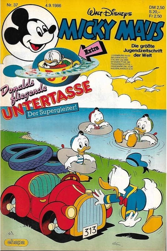 Micky Maus Tijdschrift Duitsland 1986-37 – Donald Duck Huey Duck Dewey Duck Louie Duck – Originele uitgave